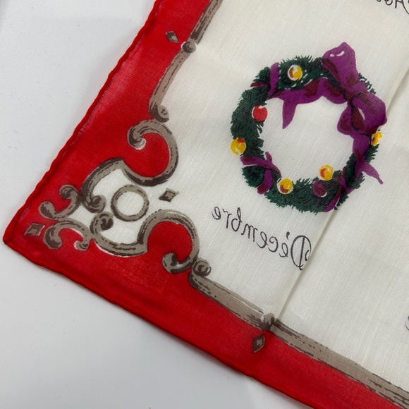 Dior Multicolor Silk Scarf with Red Border - Picture 4 of 7